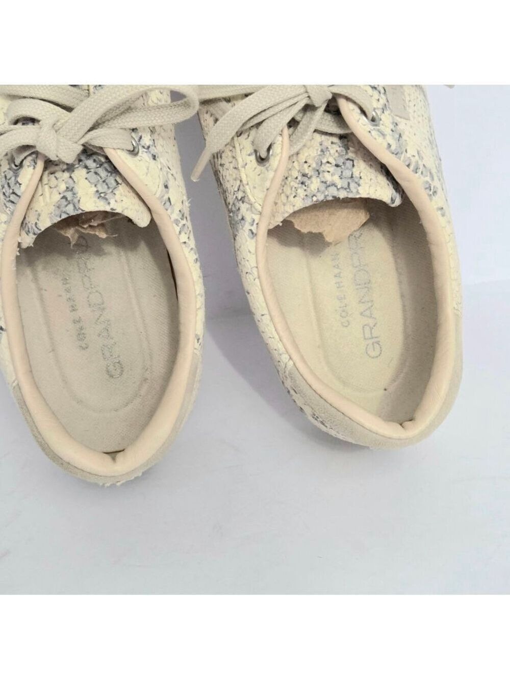 Cole Haan GrandPrø Snakeskin Sneakers Beige Gray Women's Size 8.5 - Picture 10 of 10